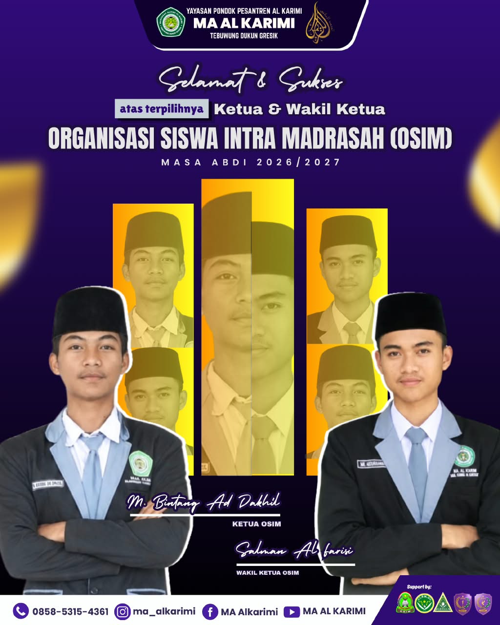 PEMILIHAN OSIM DAN KOMISARIAT IPNU IPPNU MA AL KARIMI BERLANGSUNG DEMOKRATIS, LAHIRKAN PEMIMPIN BARU